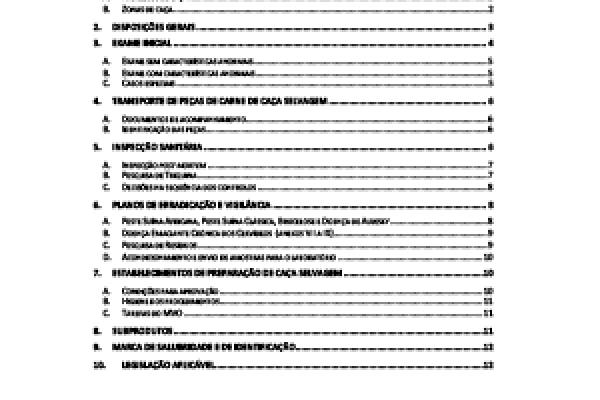 Manual de Inspeção de Caça Maior | Manual de inspeção Sanitária de Reses – Cap. IV: Caça Grossa Selvagem (DGAV, 2011)