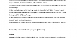 Bagaza virus in wild birds, Portugal, 2021 Imagem 1